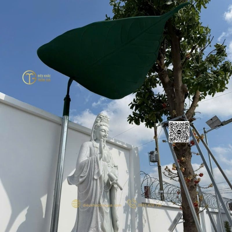 Lá Bồ đề nhựa composite che tượng Phật 200cm
