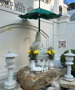 Lá sen nhựa composite che tượng Phật ngoài trời 140cm