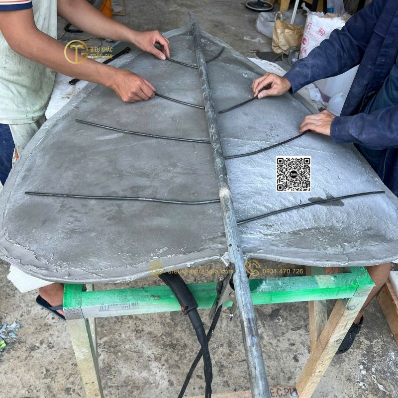 Lá Bồ đề nhựa composite che tượng Phật 200cm