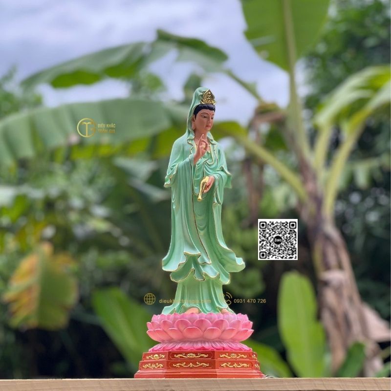 anh-tuong-phat-quan-am-dung-dai-sen-45cm Tượng Phật Quan Âm Đứng Đài Sen 45cm