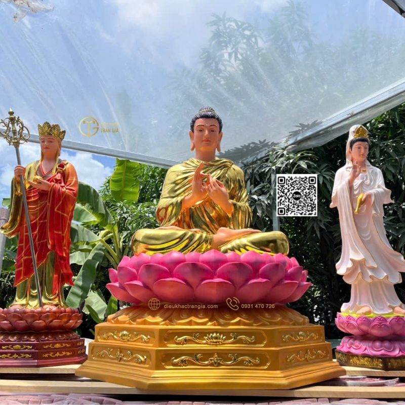 bao-gia-bo-tuong-ta-ba-tam-thanh-dung-dai-sen-1m1 Bộ Tượng Ta Bà Tam Thánh Đứng Đài Sen 1m1