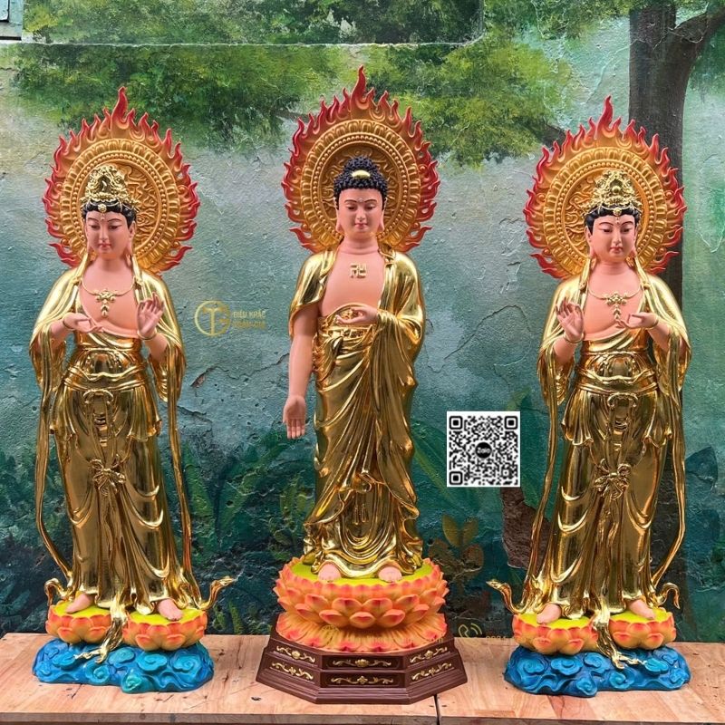 Bộ Tượng Đông Phương Tam Thánh 101cm