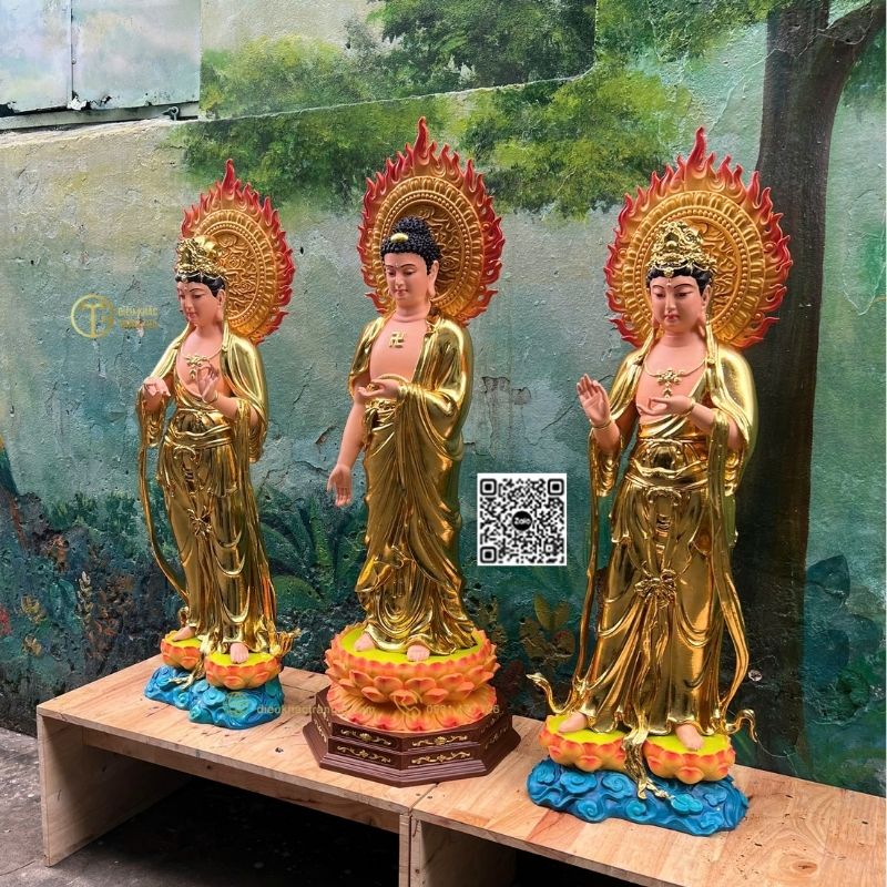 Bộ Tượng Đông Phương Tam Thánh 101cm