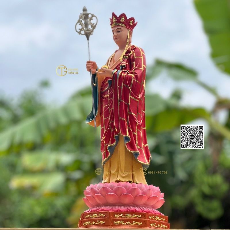 Tượng Địa Tạng Đứng Đài Sen 45cm
