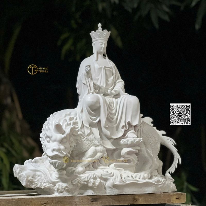 Tượng Địa Tạng Ngồi Đề Thính Nhựa Composite 50cm