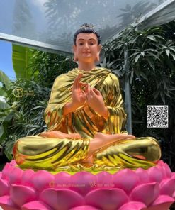 gioi thieu tuong phat bon su chuyen phap luan dat vang 110cm