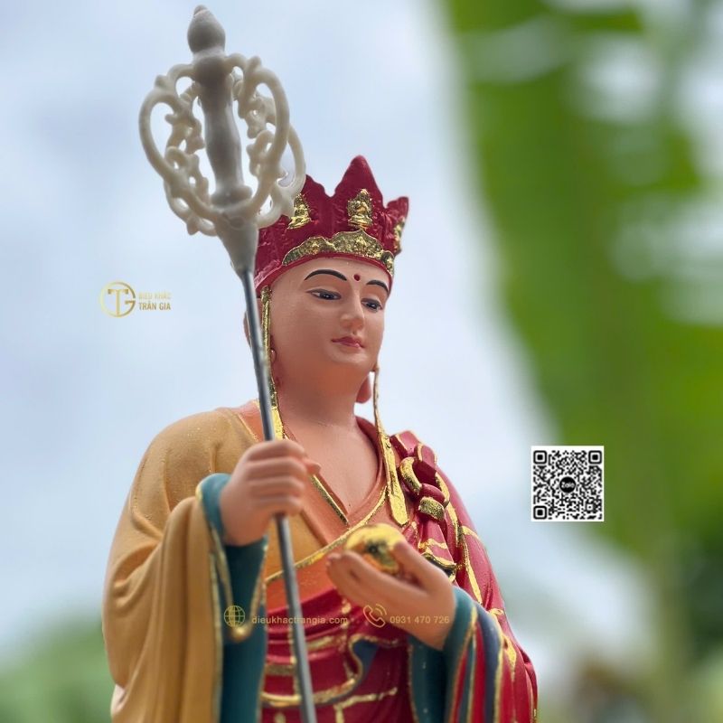 Tượng Địa Tạng Đứng Đài Sen 45cm
