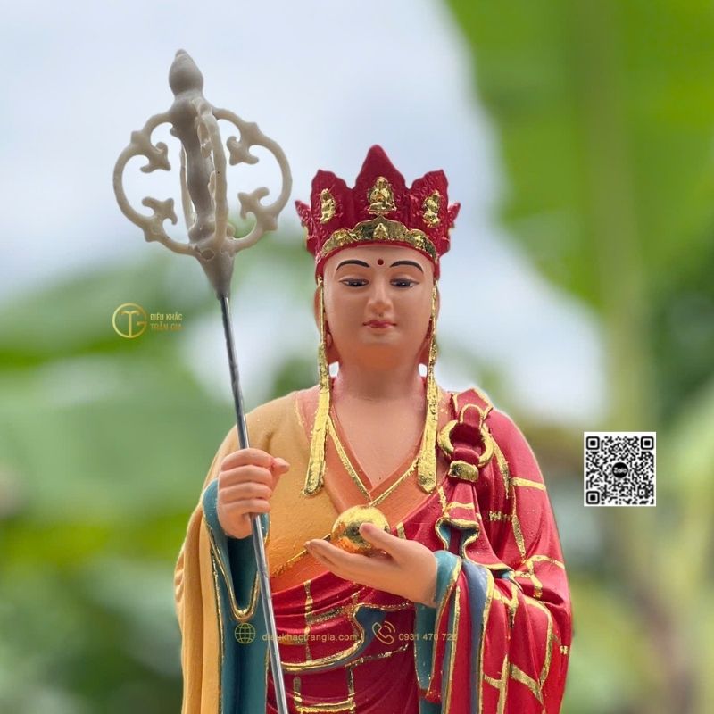 Tượng Địa Tạng Đứng Đài Sen 45cm