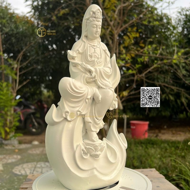 Tượng Phật Quan Âm Tự Tại Nhựa Composite