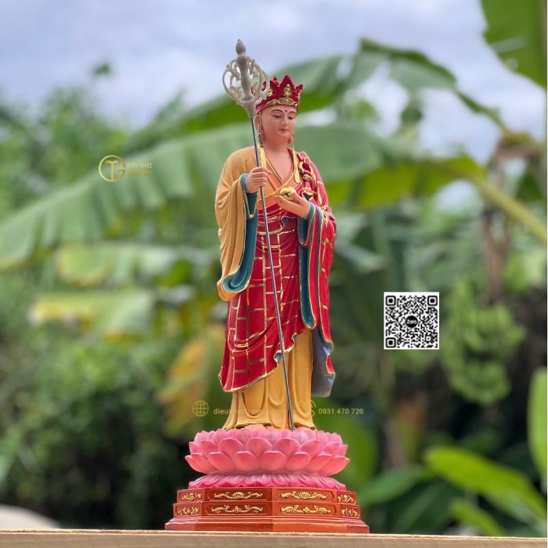 mua-tuong-dia-tang-dung-dai-sen-45cm Tượng Địa Tạng Đứng Đài Sen 45cm
