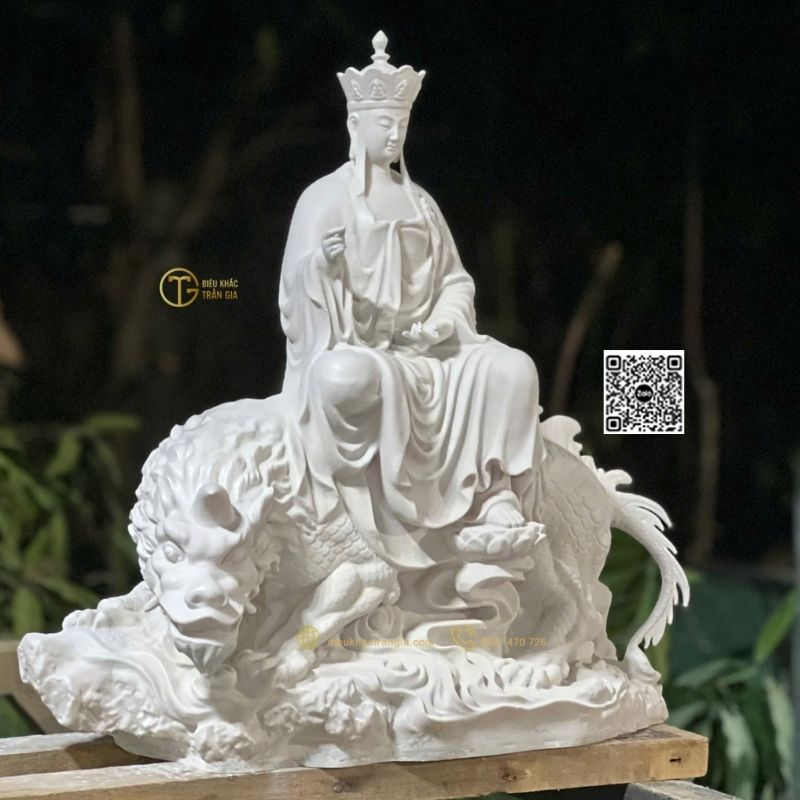 Tượng Địa Tạng Ngồi Đề Thính Nhựa Composite 50cm