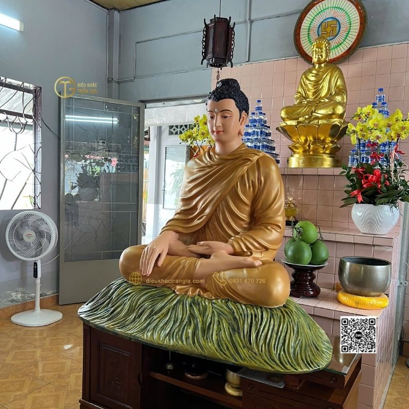 Tượng Bổn Sư Ấn Địa Xúc 120 Nhũ Vàng