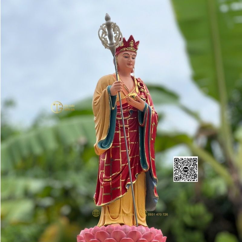 Tượng Địa Tạng Đứng Đài Sen 45cm