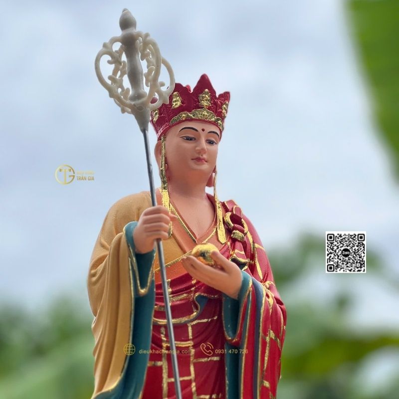 Tượng Địa Tạng Đứng Đài Sen 45cm