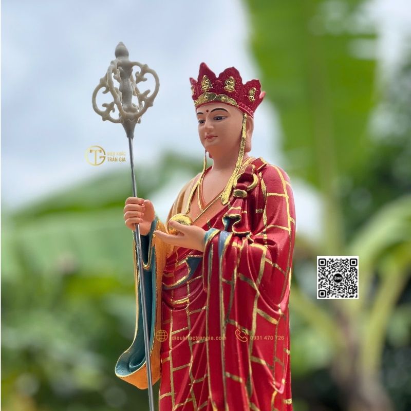 Tượng Địa Tạng Đứng Đài Sen 45cm