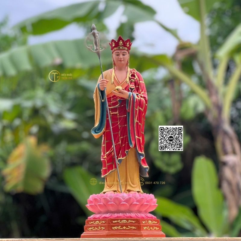 Tượng Địa Tạng Đứng Đài Sen 45cm