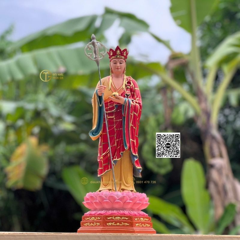 Tượng Địa Tạng Đứng Đài Sen 45cm
