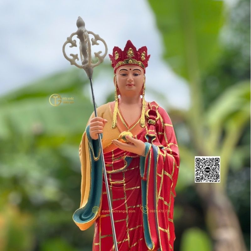 Tượng Địa Tạng Đứng Đài Sen 45cm