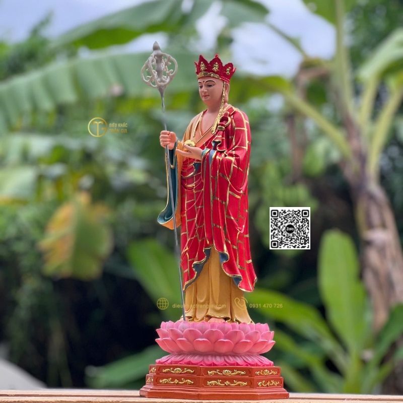 Tượng Địa Tạng Đứng Đài Sen 45cm