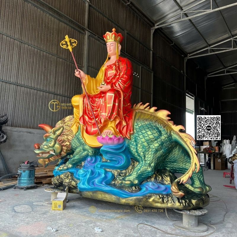 Tượng Địa Tạng Ngồi Đề Thính Nhựa Composite 200cm