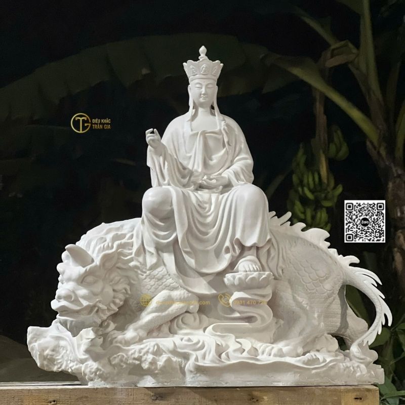 Tượng Địa Tạng Ngồi Đề Thính Nhựa Composite 50cm