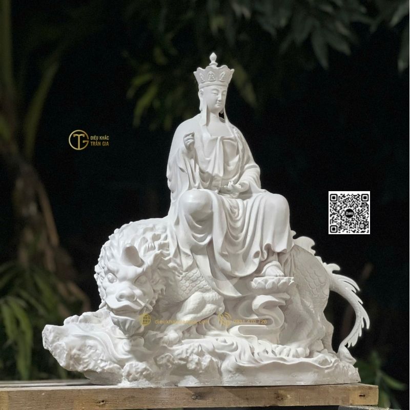 Tượng Địa Tạng Ngồi Đề Thính Nhựa Composite 50cm