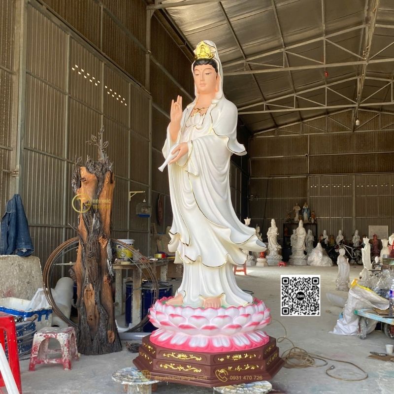 Tượng Mẹ Quan Âm Đứng Đài Sen 200cm