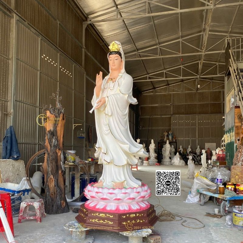 Tượng Mẹ Quan Âm Đứng Đài Sen 200cm