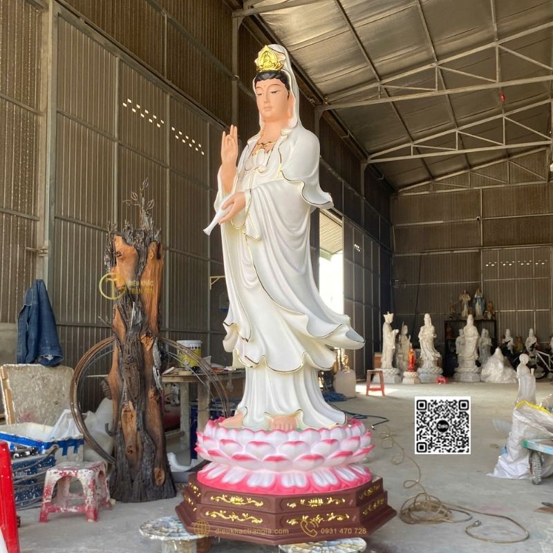Tượng Mẹ Quan Âm Đứng Đài Sen 200cm