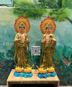 Tượng Nhật Nguyệt Quang Bồ Tát 101cm