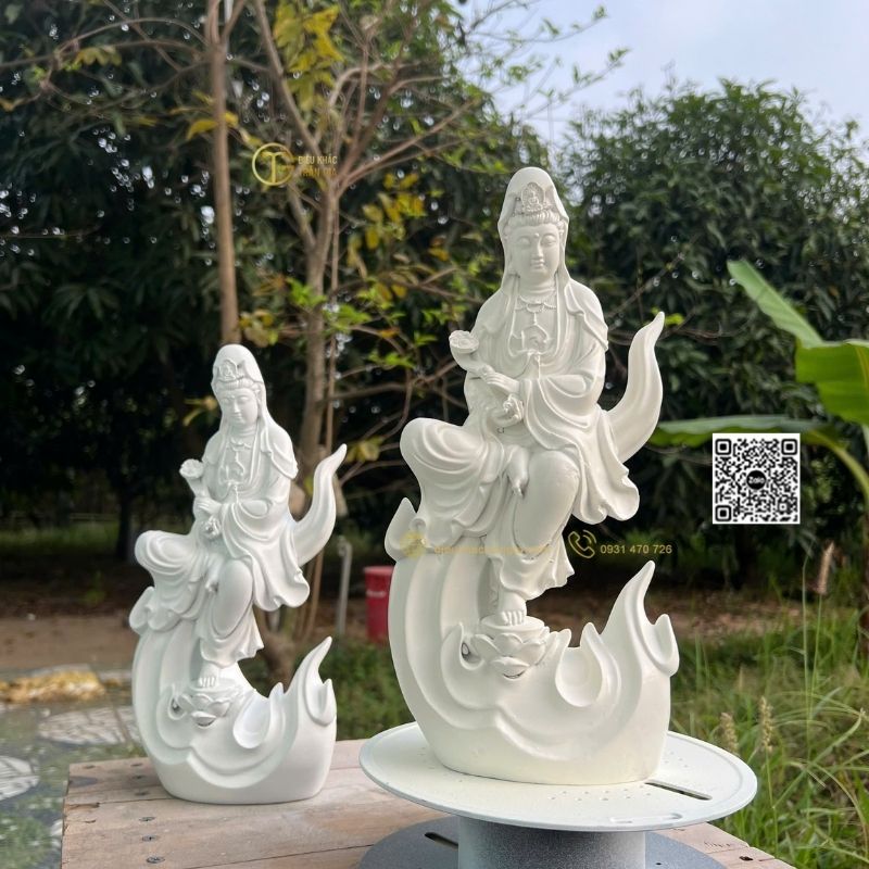 Tượng Phật Quan Âm Tự Tại Nhựa Composite