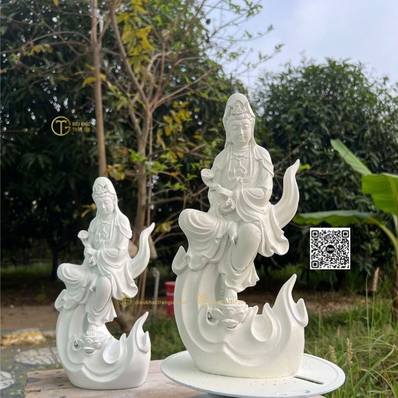 Tượng Phật Quan Âm Tự Tại Nhựa Composite