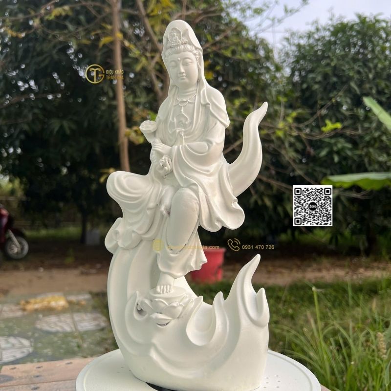 Tượng Phật Quan Âm Tự Tại Nhựa Composite