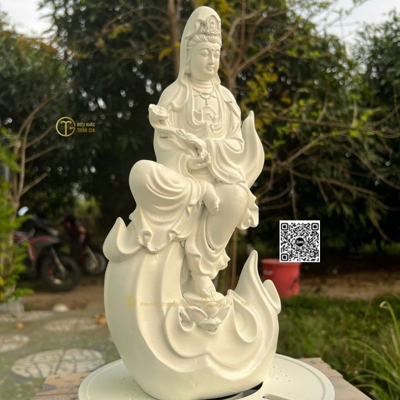 Tượng Phật Quan Âm Tự Tại Nhựa Composite