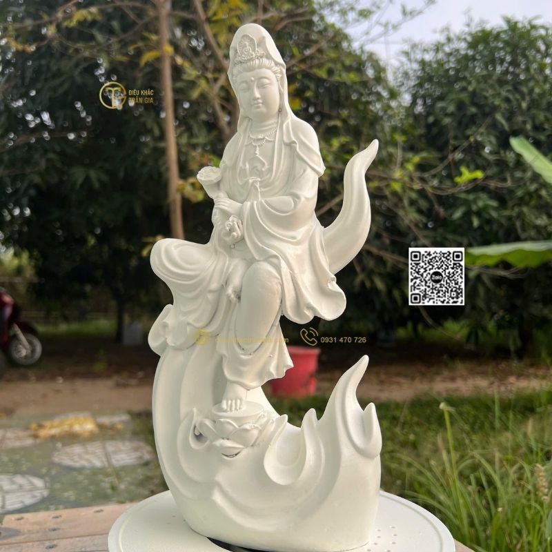 Tượng Phật Quan Âm Tự Tại Nhựa Composite